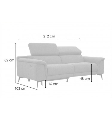 3-Sitzer Sofa mit Relaxfunktion auf der linken Seite FIERO Gelb Honig (Arano 07)