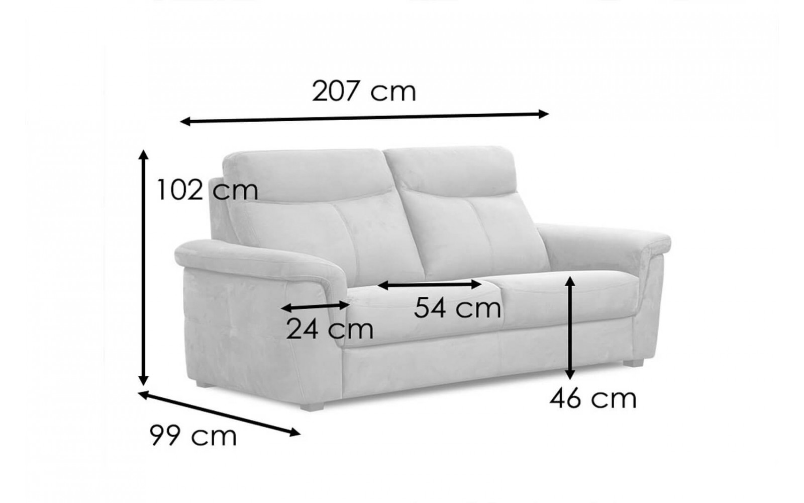 3-Sitzer Relaxsofa mit 2 Relaxfunktionen | Modell Jones kaufen | Wozimo