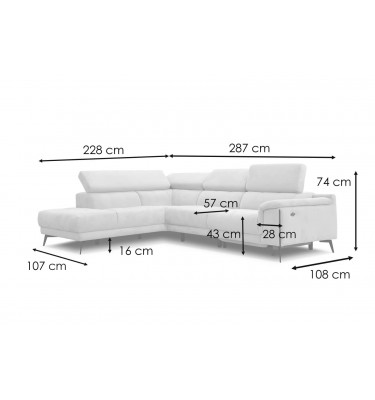 Ecksofa 5-Sitzer links Matera | Mit Relaxfunktion kaufen | Wozimo