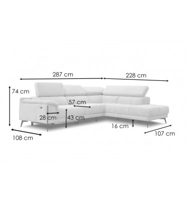 Ecksofa 5-Sitzer rechts Matera | Mit Relaxfunktion kaufen | Wozimo