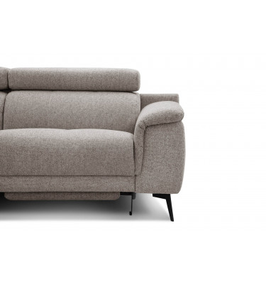 Modernes Ecksofa links mit Relaxfunktion FIERO, 5-Sitzer, in stilvollem Taupe (Arano 06), ideal für gemütliche Wohnräume.