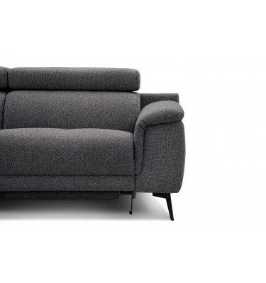 Geräumiges Ecksofa links mit Relaxfunktion FIERO, 5-Sitzer, in Dunkelgrau (Arano 17), für eine elegante Raumgestaltung.