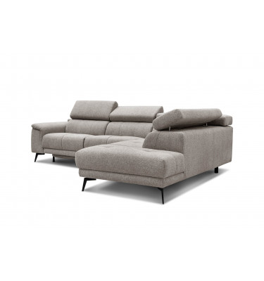 Ecksofa rechts mit Relaxfunktion 5-Sitzer FIERO FARBE : Taupe (Arano 06)