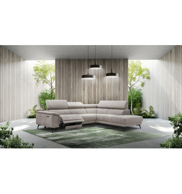 Ecksofa rechts mit Relaxfunktion 5-Sitzer FIERO FARBE : Taupe (Arano 06)