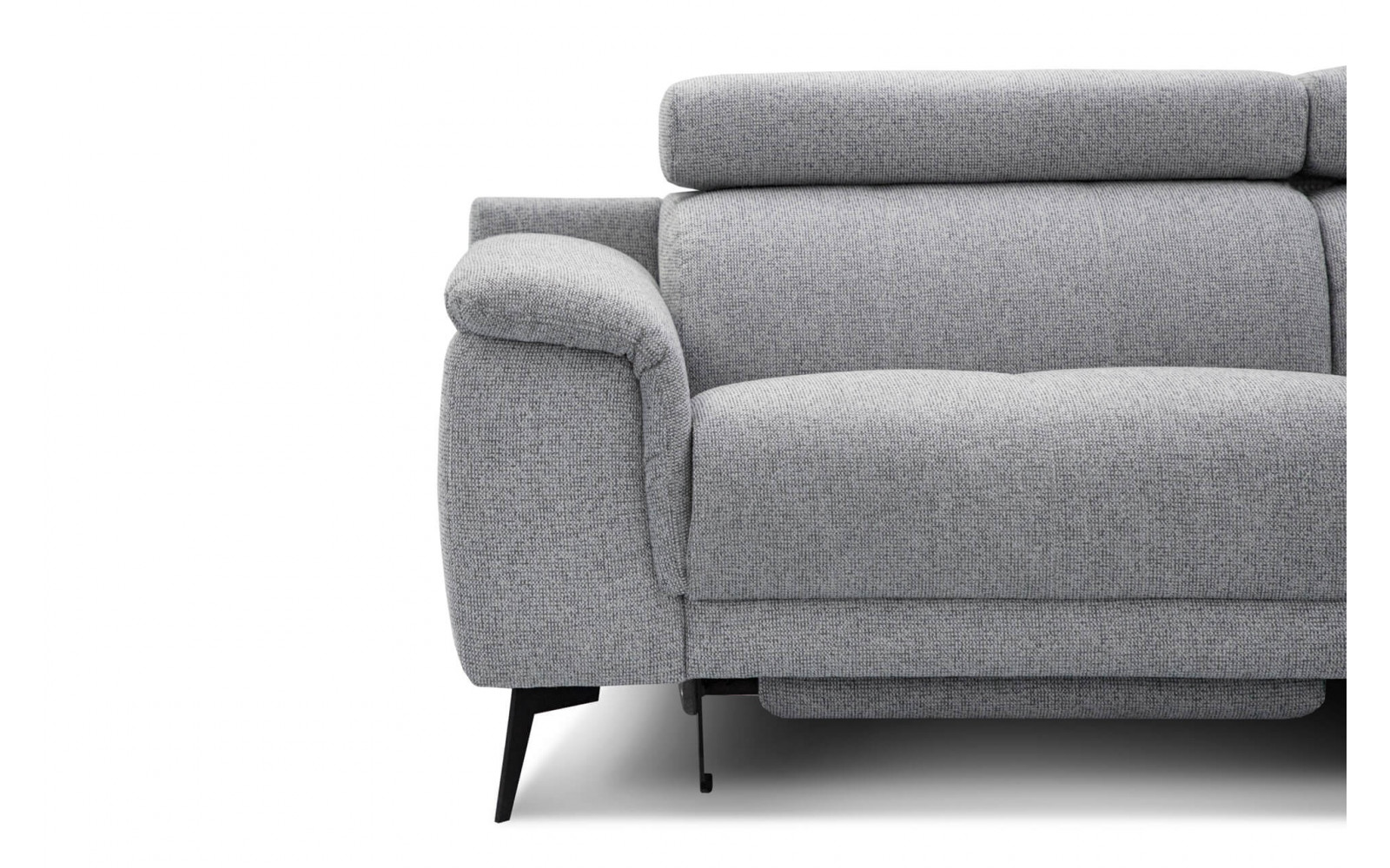 Ecksofa rechts mit Relaxfunktion 5-Sitzer FIERO FARBE : Silbergrau (Arano 09)