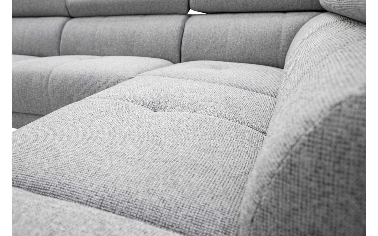 Ecksofa rechts mit Relaxfunktion 5-Sitzer FIERO FARBE : Silbergrau (Arano 09)