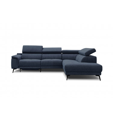 Ecksofa rechts mit Relaxfunktion 5-Sitzer FIERO FARBE : Marineblau (Arano 12)