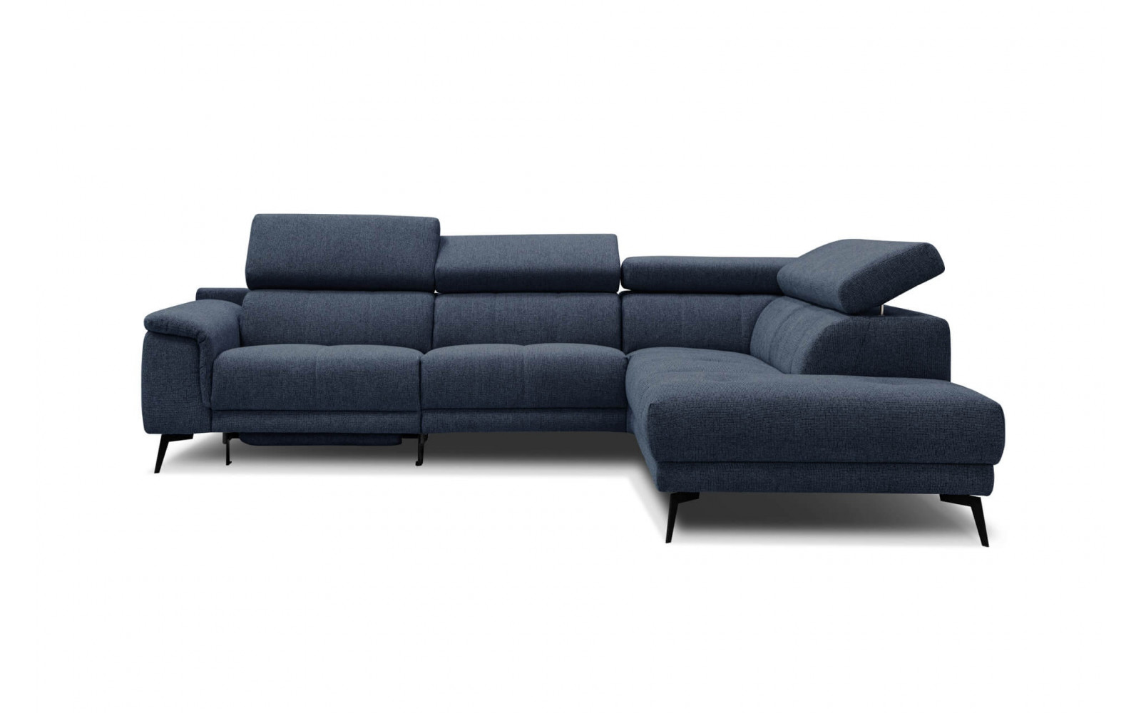 Ecksofa rechts mit Relaxfunktion 5-Sitzer FIERO FARBE : Marineblau (Arano 12)