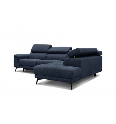 Ecksofa rechts mit Relaxfunktion 5-Sitzer FIERO FARBE : Marineblau (Arano 12)