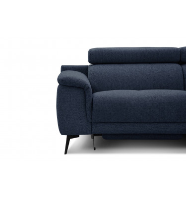 Ecksofa rechts mit Relaxfunktion 5-Sitzer FIERO FARBE : Marineblau (Arano 12)