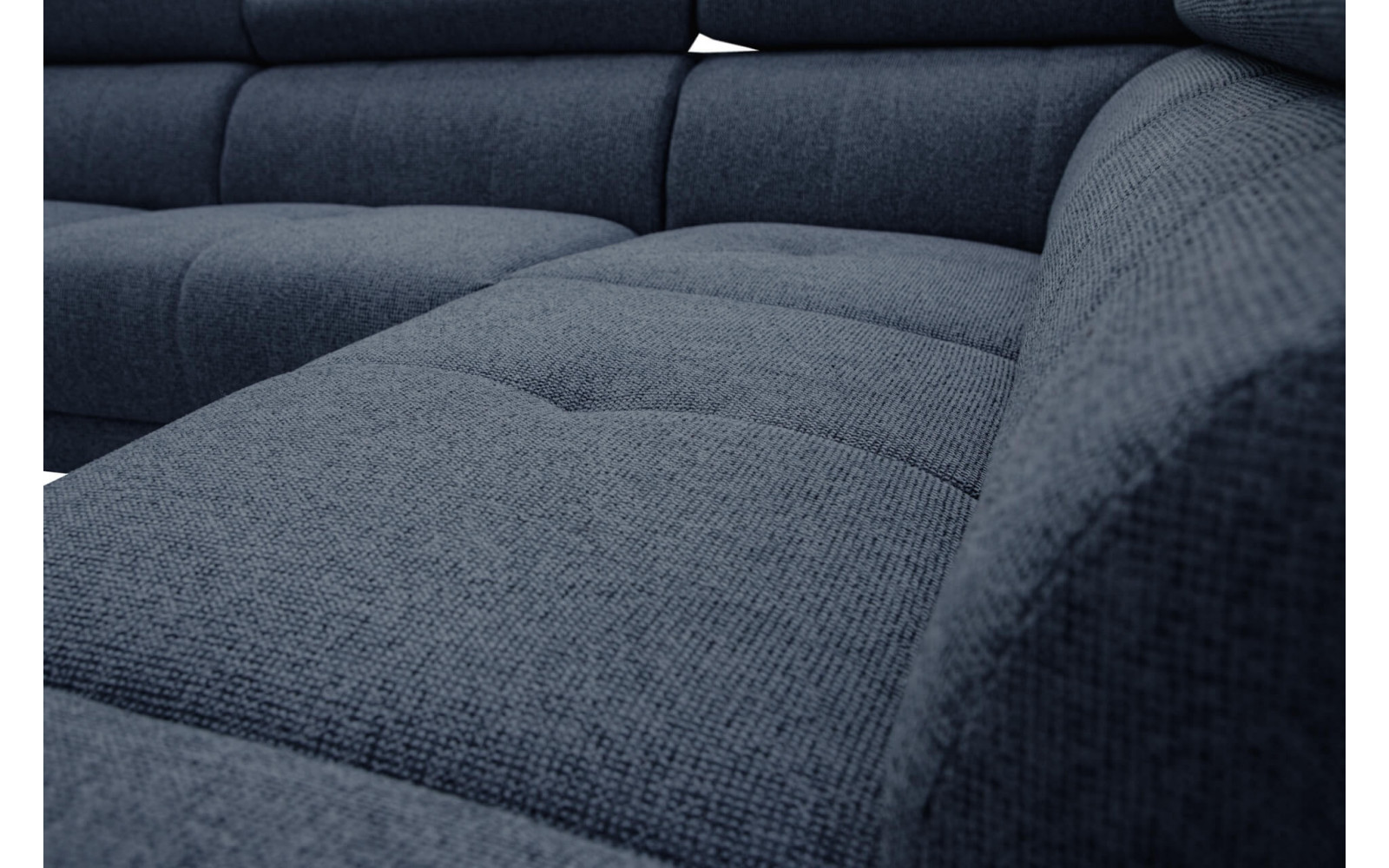 Ecksofa rechts mit Relaxfunktion 5-Sitzer FIERO FARBE : Marineblau (Arano 12)