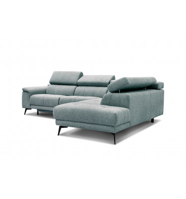 Ecksofa rechts mit Relaxfunktion 5-Sitzer FIERO FARBE :  Mintgrün (Arano 14)