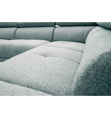 Ecksofa rechts mit Relaxfunktion 5-Sitzer FIERO FARBE :  Mintgrün (Arano 14)