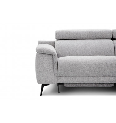 Ecksofa rechts mit Relaxfunktion 5-Sitzer FIERO FARBE : Hellgrau (Arano 15)