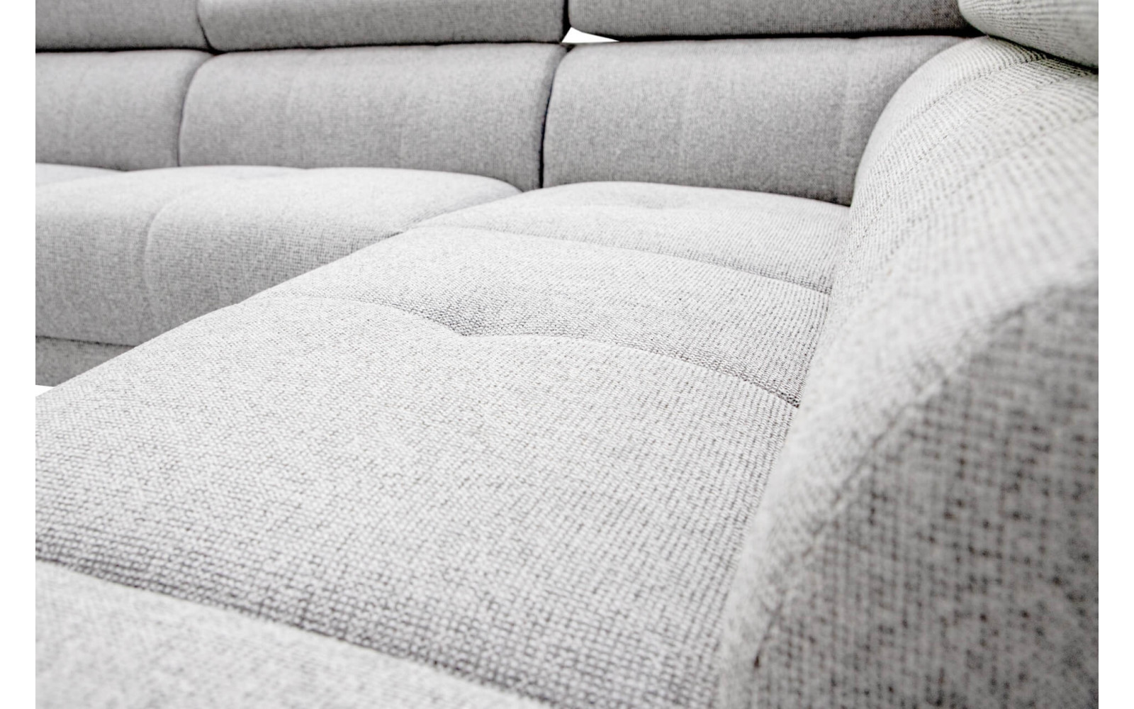 Ecksofa rechts mit Relaxfunktion 5-Sitzer FIERO FARBE : Hellgrau (Arano 15)