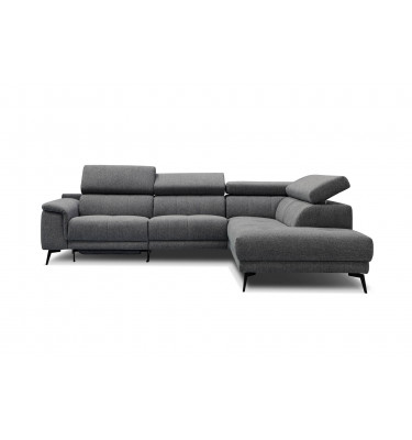 Ecksofa rechts mit Relaxfunktion 5-Sitzer FIERO FARBE : Dunkelgrau (Arano 17)