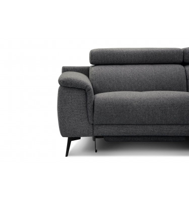Ecksofa rechts mit Relaxfunktion 5-Sitzer FIERO FARBE : Dunkelgrau (Arano 17)