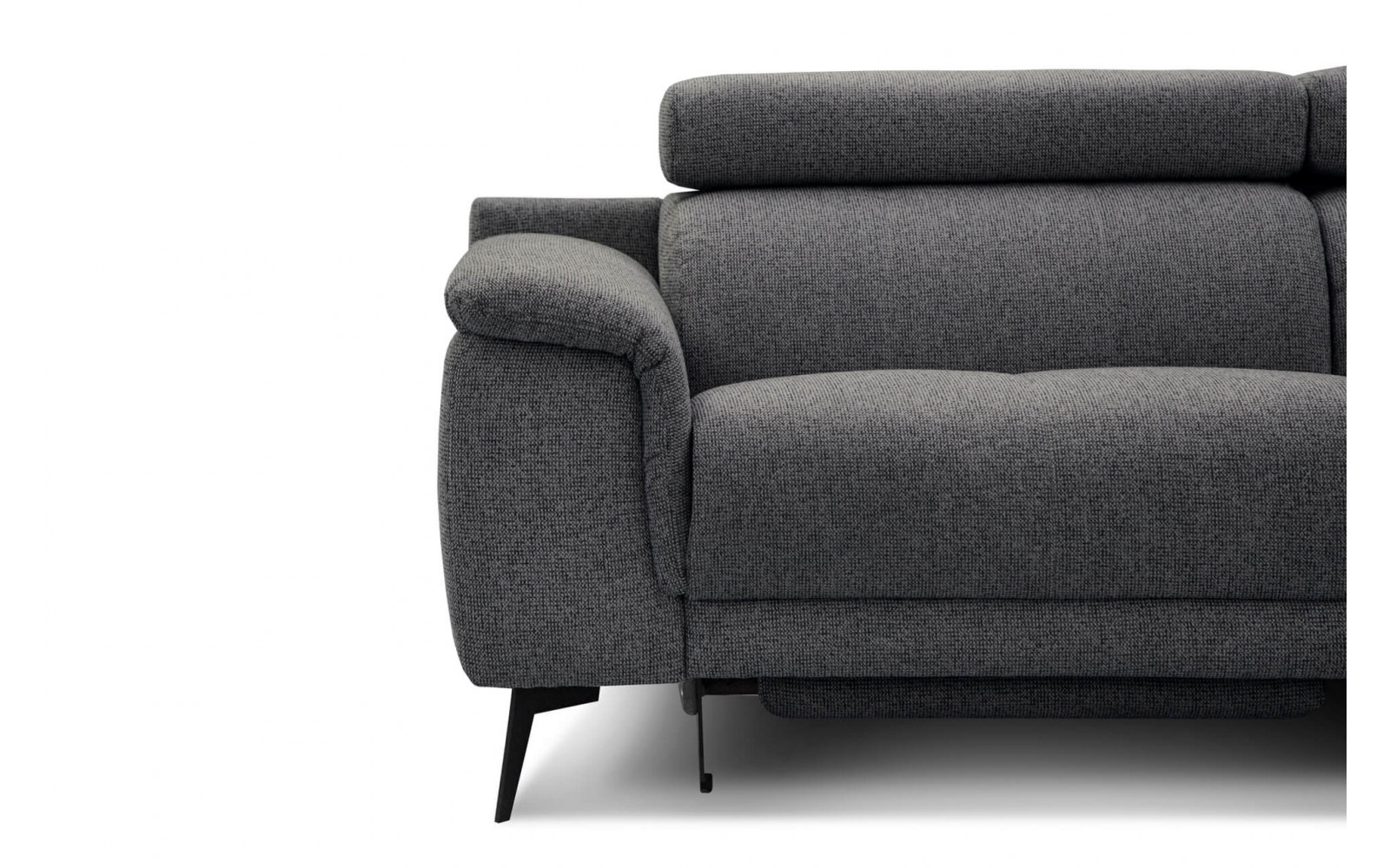 Ecksofa rechts mit Relaxfunktion 5-Sitzer FIERO FARBE : Dunkelgrau (Arano 17)