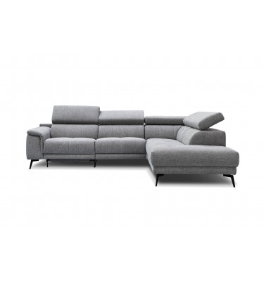 Ecksofa rechts mit Relaxfunktion 5-Sitzer FIERO FARBE : Grau (Arano 19)