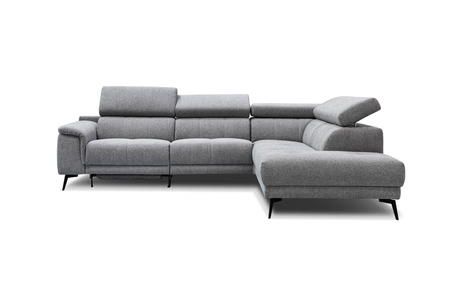 Ecksofa rechts mit Relaxfunktion 5-Sitzer FIERO FARBE : Grau (Arano 19)