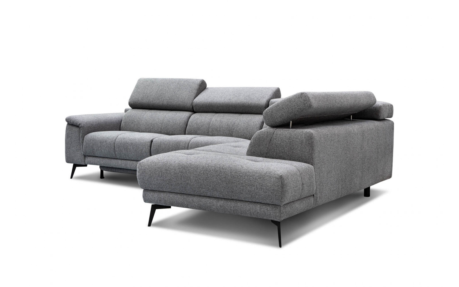 Ecksofa rechts mit Relaxfunktion 5-Sitzer FIERO FARBE : Grau (Arano 19)