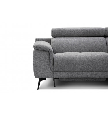 Ecksofa rechts mit Relaxfunktion 5-Sitzer FIERO FARBE : Grau (Arano 19)