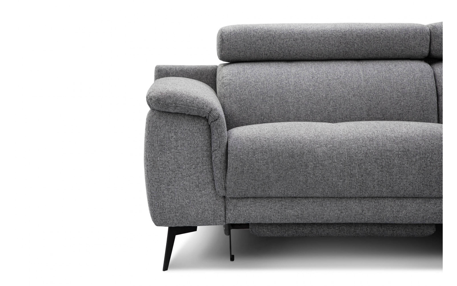 Ecksofa rechts mit Relaxfunktion 5-Sitzer FIERO FARBE : Grau (Arano 19)