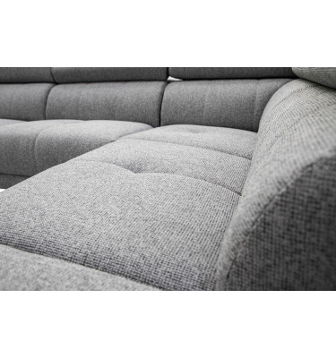 Ecksofa rechts mit Relaxfunktion 5-Sitzer FIERO FARBE : Grau (Arano 19)