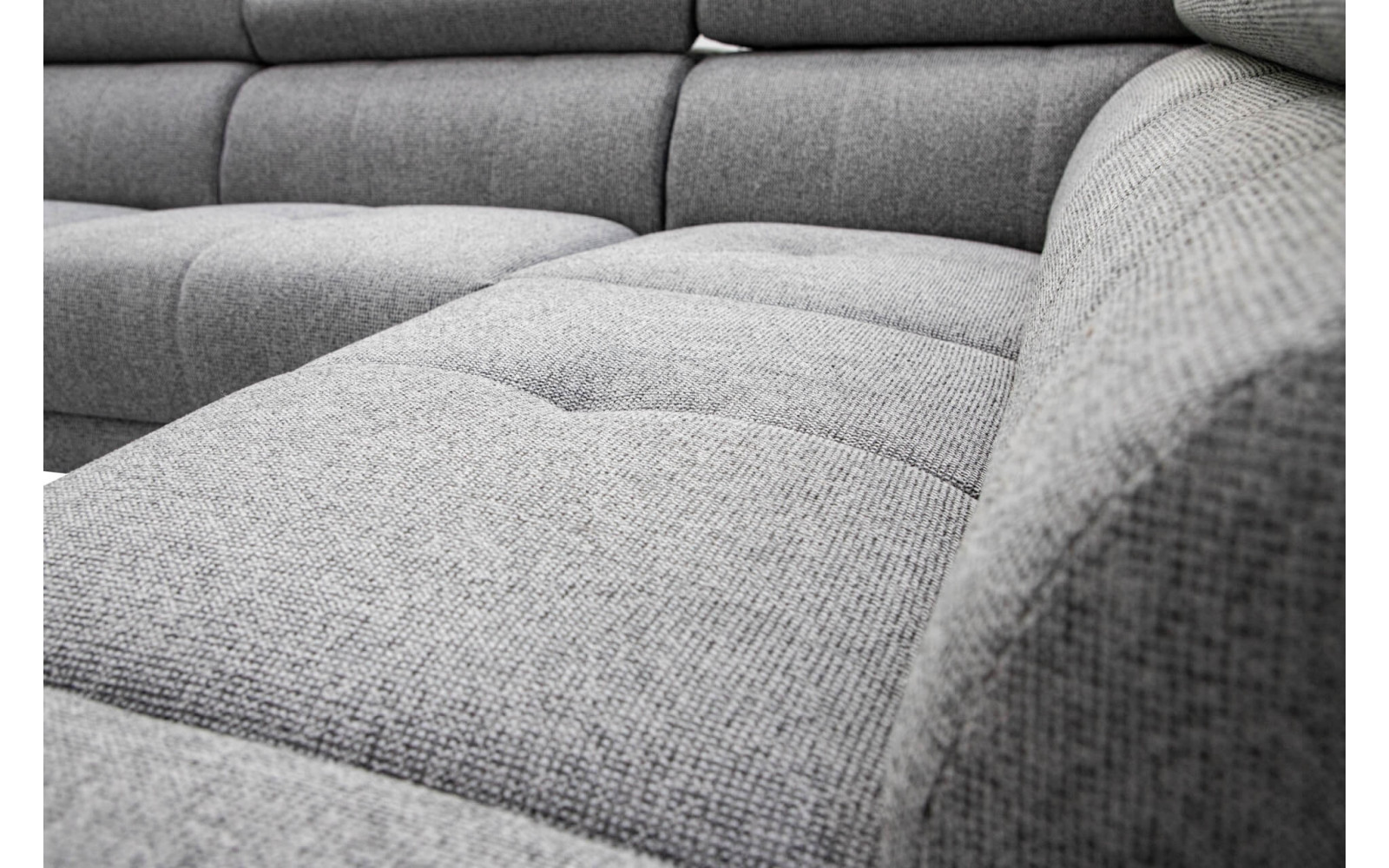 Ecksofa rechts mit Relaxfunktion 5-Sitzer FIERO FARBE : Grau (Arano 19)