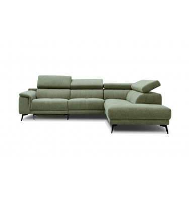 Ecksofa rechts mit Relaxfunktion 5-Sitzer FIERO FARBE : Olivgrün (Arano 24)