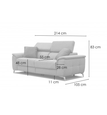 3-Sitzer Relaxsofa mit zwei Relaxfunktionen PLAUEN