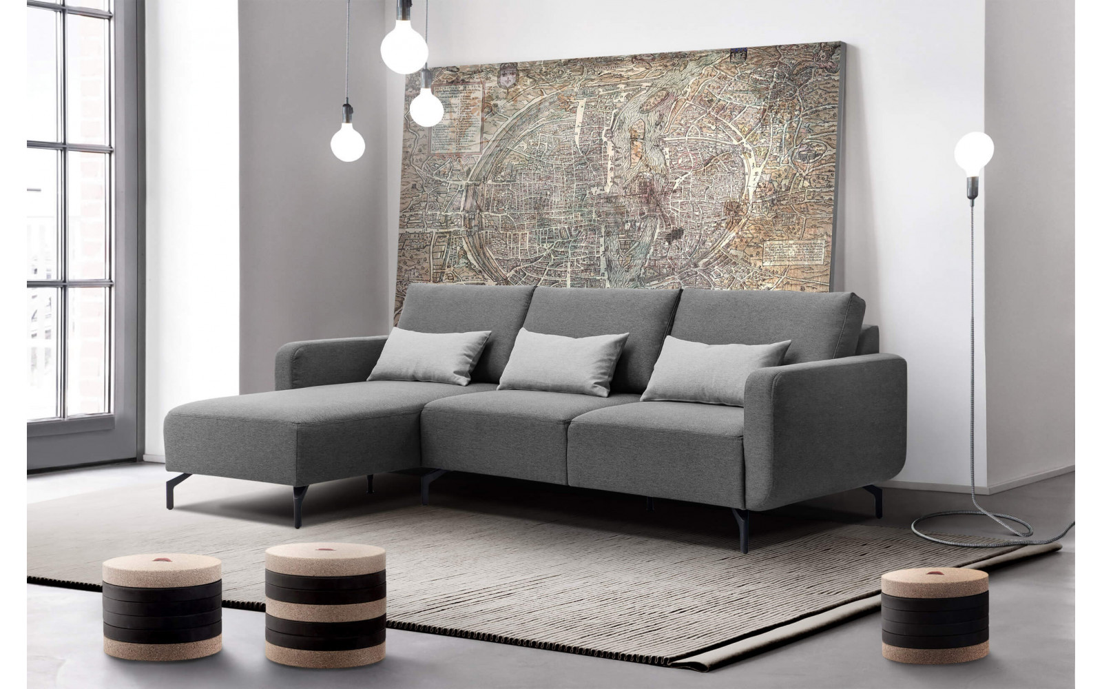 Ecksofa 3-Sitzer links Danny kaufen | Stilvolles Ecksofa | Wozimo