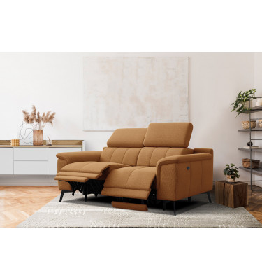 2-Sitzer Relaxsofa mit zwei Relaxfunktionen FIERO FARBE Orange (Arano 07)