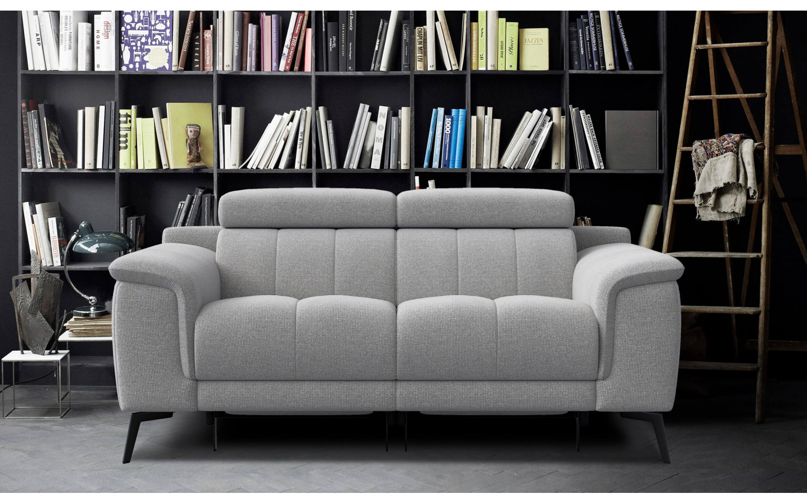 2-Sitzer Relaxsofa mit zwei Relaxfunktionen FIERO FARBE Silbergrau (Arano 09)