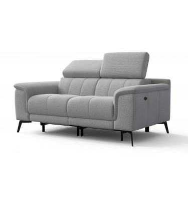 2-Sitzer Relaxsofa mit zwei Relaxfunktionen FIERO FARBE Silbergrau (Arano 09)