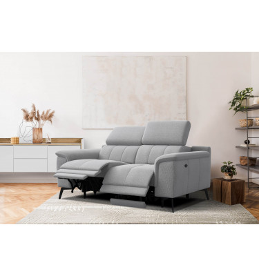 2-Sitzer Relaxsofa mit zwei Relaxfunktionen FIERO FARBE Silbergrau (Arano 09)