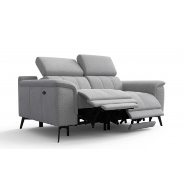 2-Sitzer Relaxsofa mit zwei Relaxfunktionen FIERO FARBE Silbergrau (Arano 09)
