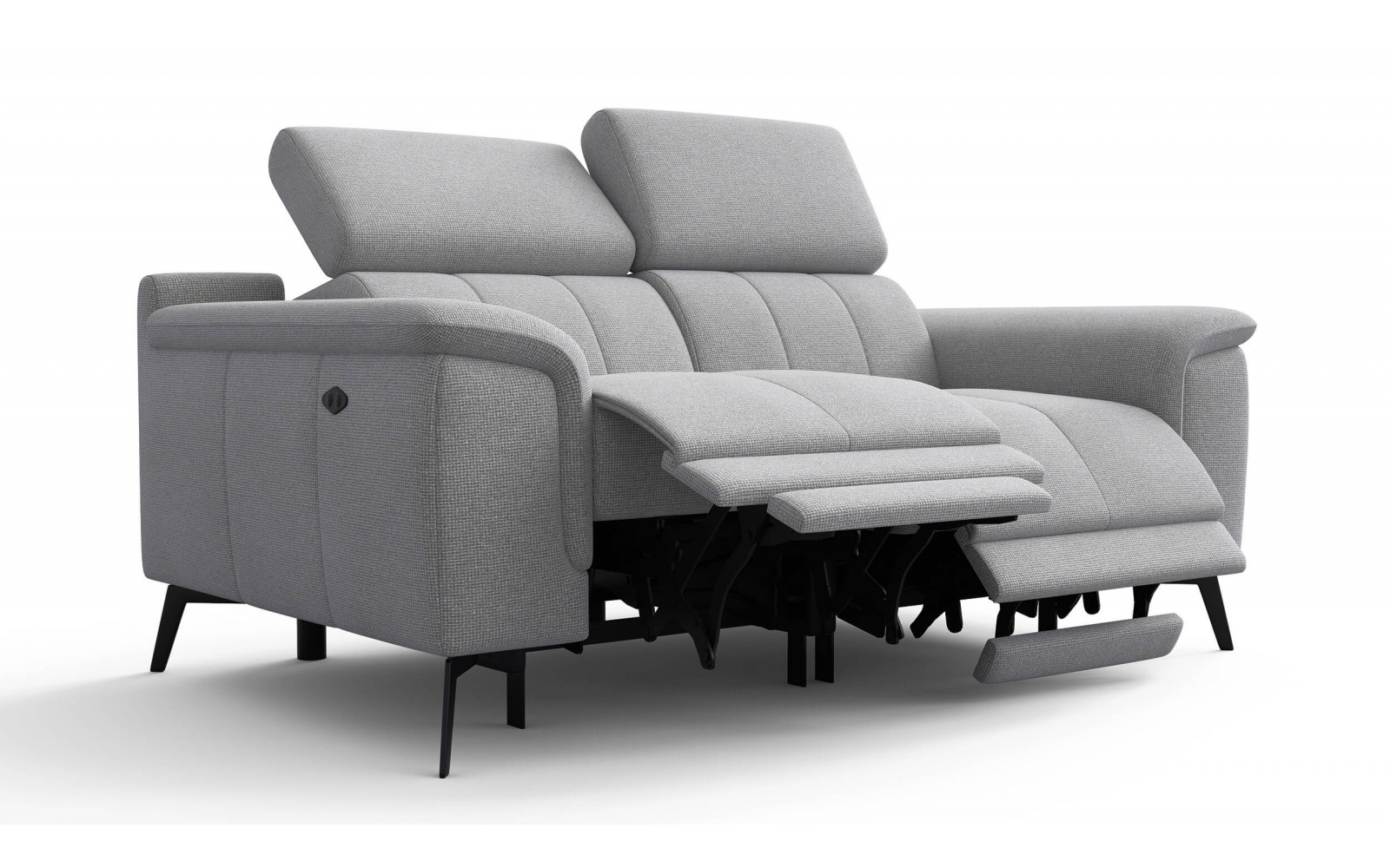 2-Sitzer Relaxsofa mit zwei Relaxfunktionen FIERO FARBE Silbergrau (Arano 09)