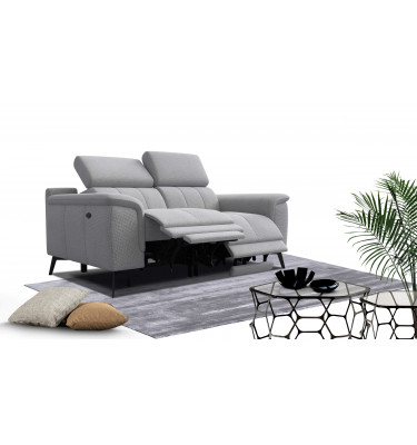 2-Sitzer Relaxsofa mit zwei Relaxfunktionen FIERO FARBE Silbergrau (Arano 09)