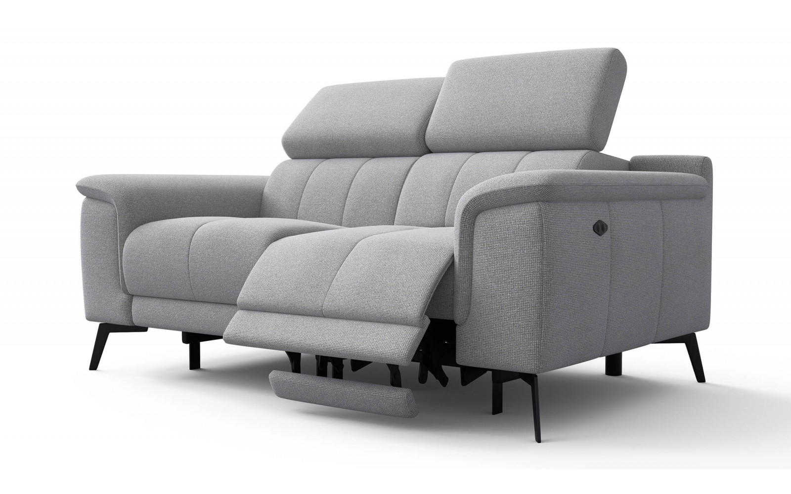 2-Sitzer Relaxsofa mit zwei Relaxfunktionen FIERO FARBE Silbergrau (Arano 09)