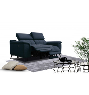 2-Sitzer Relaxsofa mit zwei Relaxfunktionen FIERO FARBE Marineblau (Arano 12)
