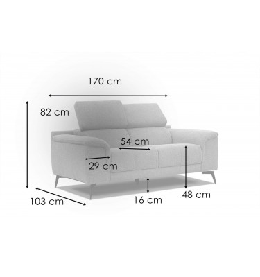 2-Sitzer Relaxsofa mit zwei Relaxfunktionen FIERO FARBE Mintgrün (Arano 14)