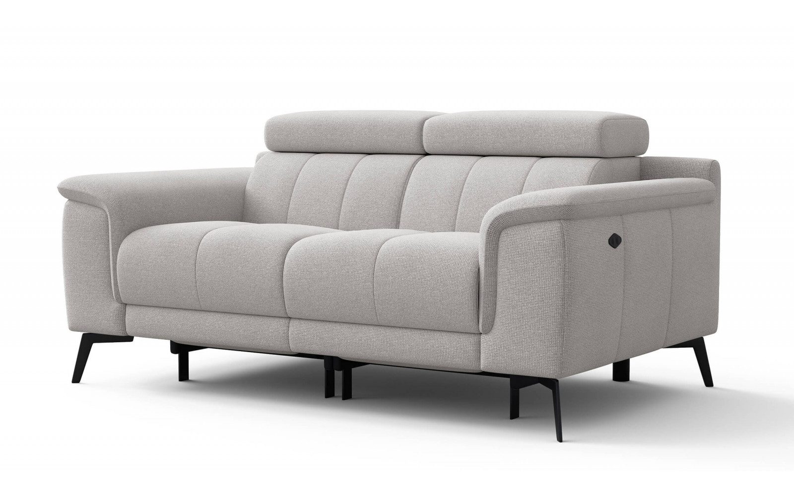 2-Sitzer Relaxsofa mit zwei Relaxfunktionen FIERO FARBE Hellgrau (Arano 15)