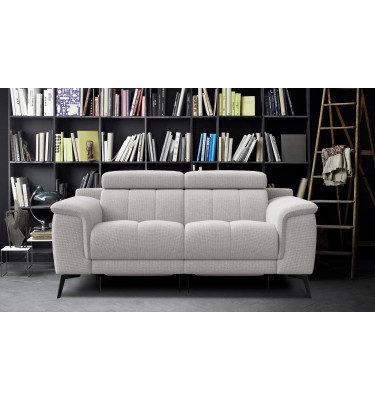2-Sitzer Relaxsofa mit zwei Relaxfunktionen FIERO FARBE Hellgrau (Arano 15)