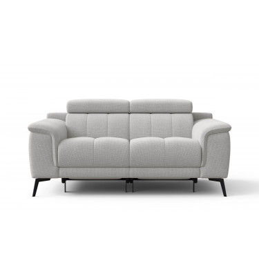 2-Sitzer Relaxsofa mit zwei Relaxfunktionen FIERO FARBE Hellgrau (Arano 15)