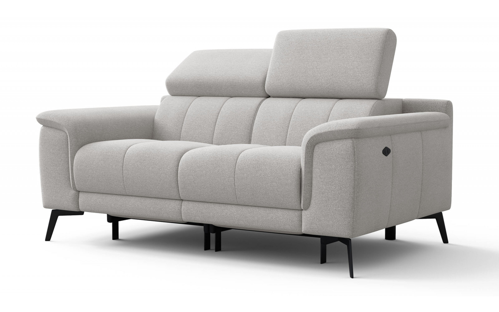 2-Sitzer Relaxsofa mit zwei Relaxfunktionen FIERO FARBE Hellgrau (Arano 15)