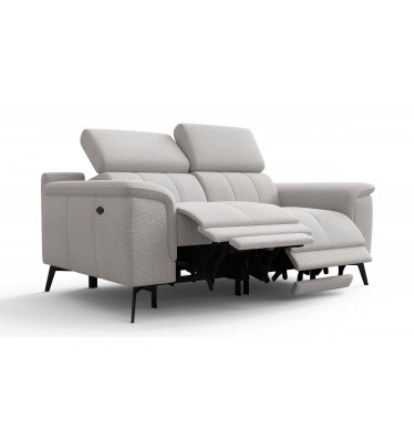 2-Sitzer Relaxsofa mit zwei Relaxfunktionen FIERO FARBE Hellgrau (Arano 15)