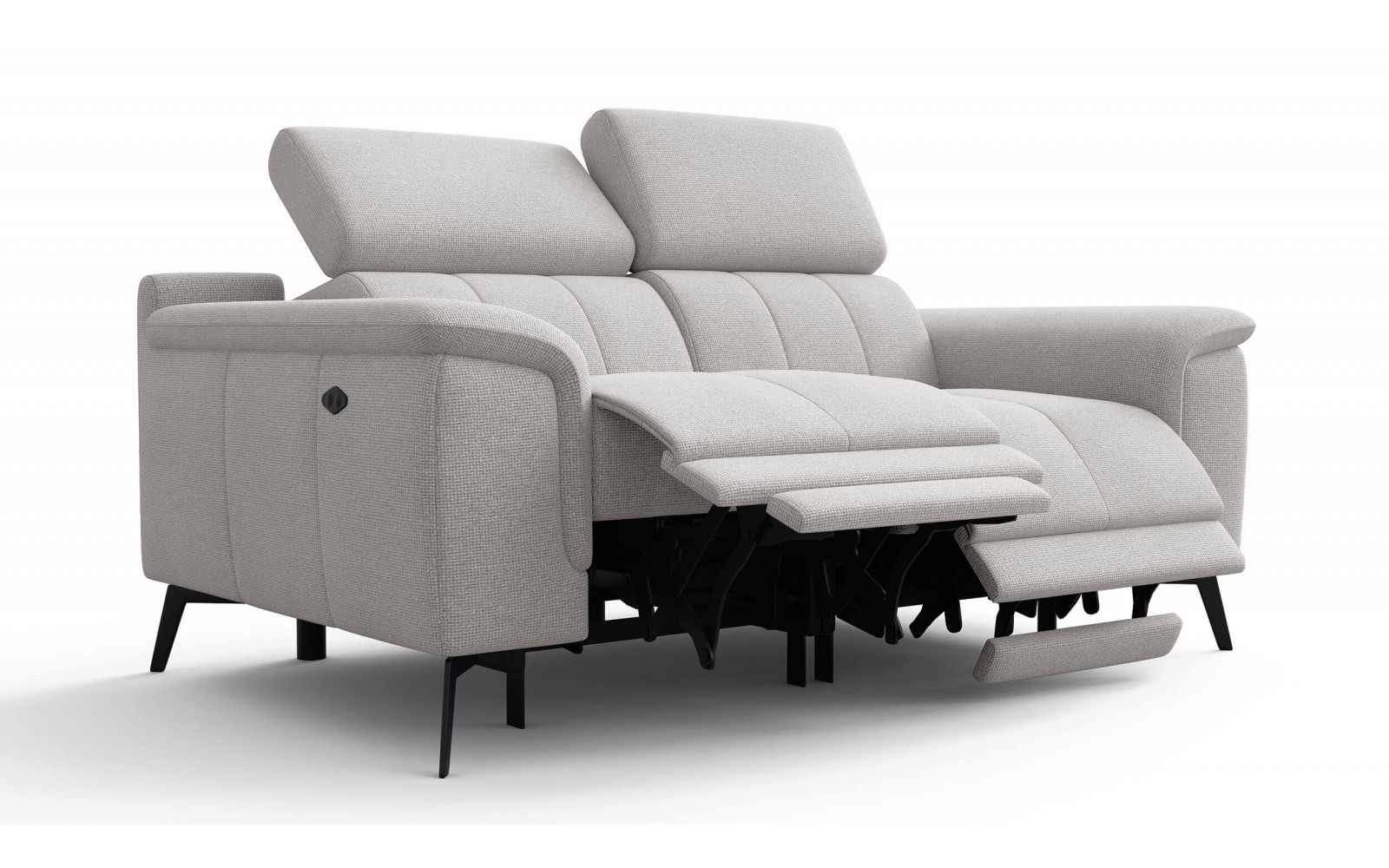 2-Sitzer Relaxsofa mit zwei Relaxfunktionen FIERO FARBE Hellgrau (Arano 15)