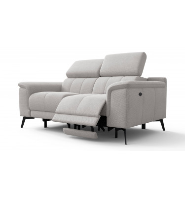 2-Sitzer Relaxsofa mit zwei Relaxfunktionen FIERO FARBE Hellgrau (Arano 15)