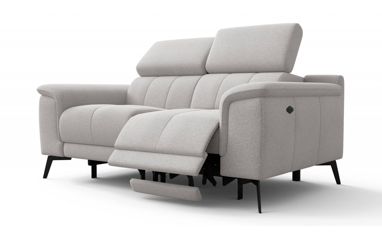 2-Sitzer Relaxsofa mit zwei Relaxfunktionen FIERO FARBE Hellgrau (Arano 15)